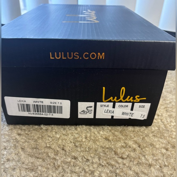 Lulu's White Block Heel Sandals - Picture 6 of 6